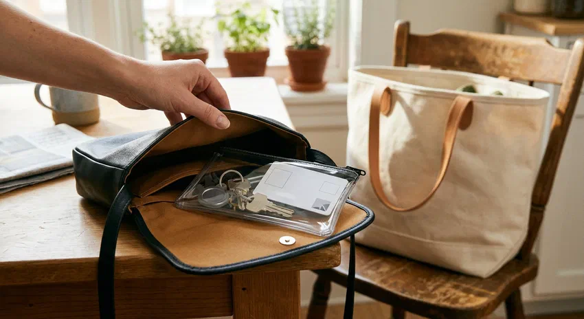 A Smaller Pouch or Bag Inside Your Normal Bag for Easy Transfer