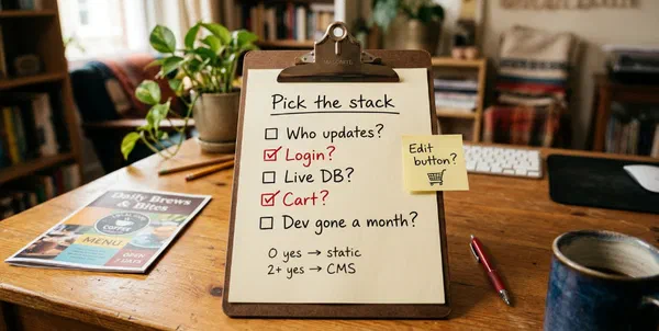 Static Site or CMS? How I Pick the Stack